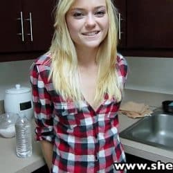 ShesNew Skinny blonde teen Chloe Foster POV homemade sex